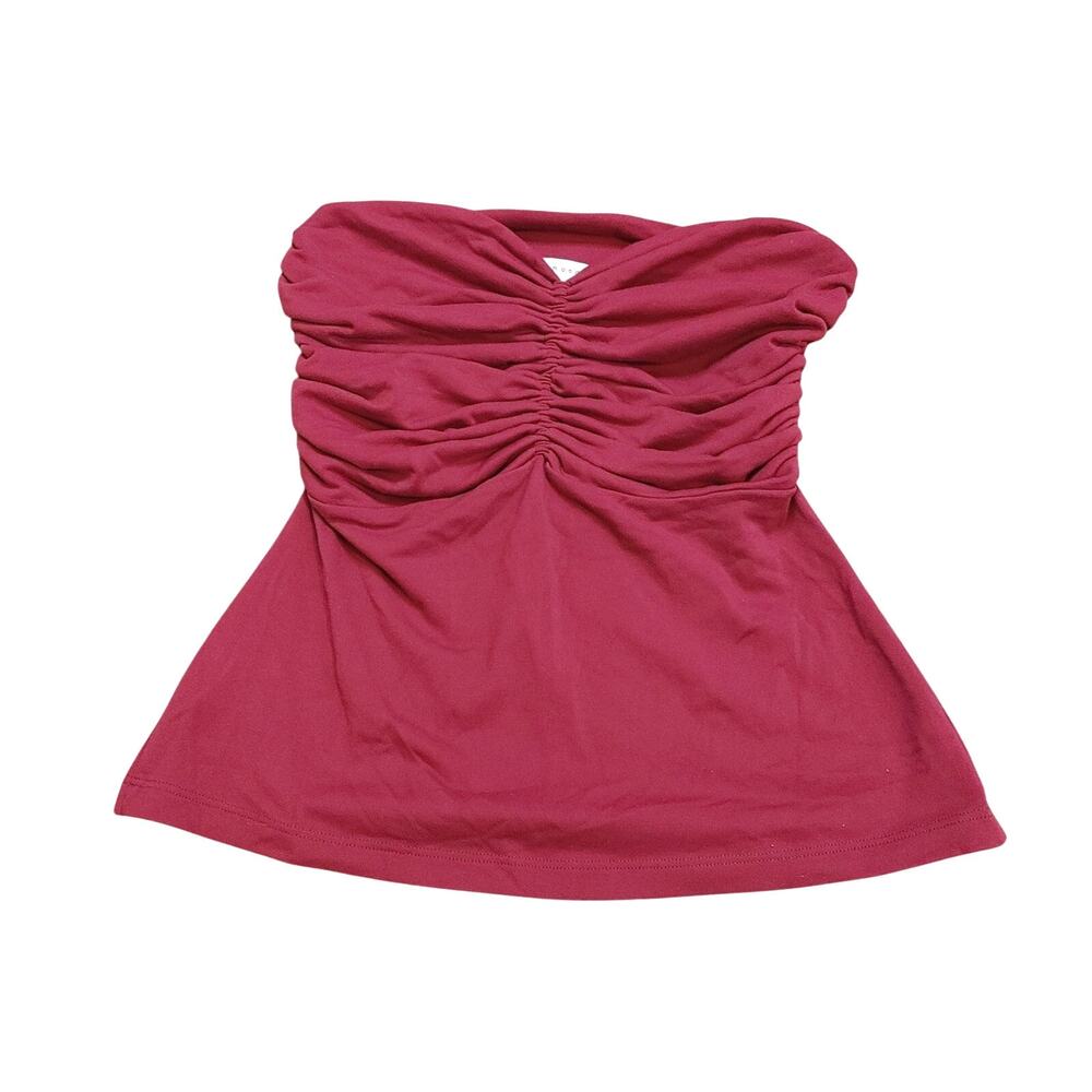 Susana Monaco Size Small S Strapless Tube To Berry Burgundy Color Supplex Lycra